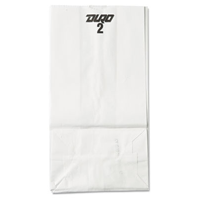 Grocery Paper Bags, 30 lb Capacity, #2, 4.31" x 2.44" x 7.88", White, 500 Bags [SKU: BAGGW2500]