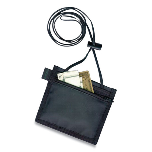 ID Neck Pouch, Horizontal, 4.5 x 3.5, Black [SKU: BAU55130]