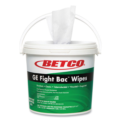 GE Fight Bac Disinfecting Wipes, 5.5 x 7, Fresh Scent, 500/Bucket, 4 Buckets/Carton [SKU: BET392F100CT]