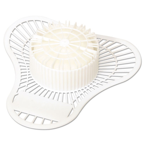 Dyna-Screen Urinal Screen with Block, Camphor Scent, 0.4 lb, White, 6/Carton [SKU: BGD607]