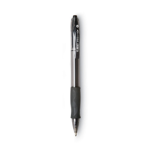 GLIDE Bold Ballpoint Pen, Retractable, Bold 1.6 mm, Black Ink, Smoke Barrel, Dozen [SKU: BICVLGB11BK]
