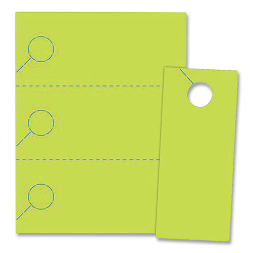 Small Micro-Perforated Door Hangers, 65 lb Cover Weight, 8.5 x 11, Green, 3 Hangers/Sheet, 334 Sheets/Pack [SKU: BLA310T6SG]