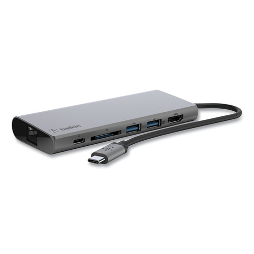USB-C Multimedia Hub, 6 Ports, Space Gray [SKU: BLKF4U092BTSGY]