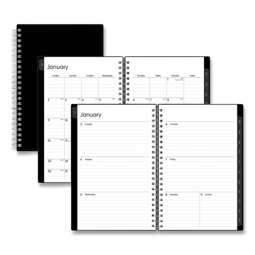 Enterprise Weekly/Monthly Planner, Enterprise Formatting, 8 x 5, Black Cover, 12-Month (Jan to Dec): 2023 [SKU: BLS111291]