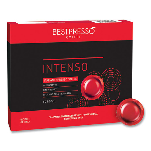Nespresso Professional Intenso Coffee Pods, Intenso, 0.21 oz, 50/Box [SKU: BPSBST18966]