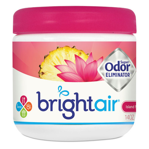 Super Odor Eliminator, Island Nectar and Pineapple, Pink, 14 oz Jar, 6/Carton [SKU: BRI900114CT]