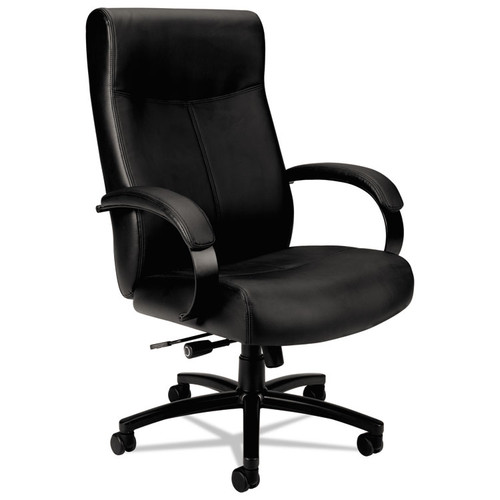 Validate Big and Tall Leather Chair, Supports Up to 450 lb, 18.75" to 21.5" Seat Height, Black [SKU: BSXVL685SB11]