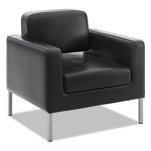 Corral Club Chair, 31.5" x 28" x 30.5", Black Seat, Black Back, Platinum Base [SKU: BSXVL887SB11]