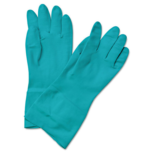 Flock-Lined Nitrile Gloves, Small, Green, Dozen [SKU: BWK183S]