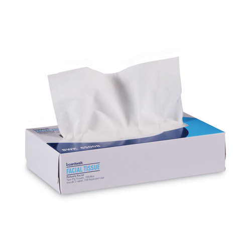 Office Packs Facial Tissue, 2-Ply, White, Flat Box, 100 Sheets/Box, 30 Boxes/Carton [SKU: BWK6500B]