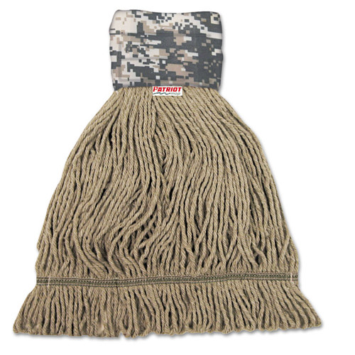 Patriot Looped End Wide Band Mop Head, Medium, Green/Brown, 12/Carton [SKU: BWK8200M]