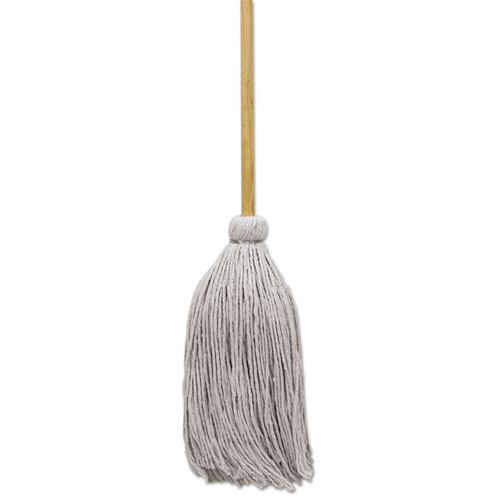 Cotton Deck Mop, 32 oz White Cotton Head, 50" Wood Handle, 6/Carton [SKU: BWKCD50032S]