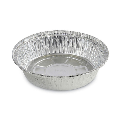 Round Aluminum To-Go Containers, 24 oz, 7" Diameter x 1.47"h, Silver, 500/Carton [SKU: BWKROUND7]
