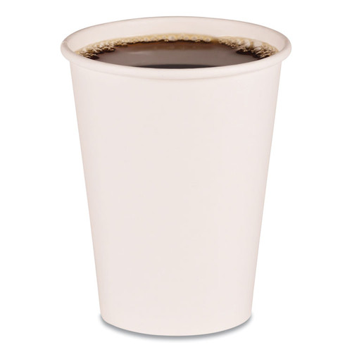 Paper Hot Cups, 12 oz, White, 50 Cups/Sleeve, 20 Sleeves/Carton [SKU: BWKWHT12HCUP]