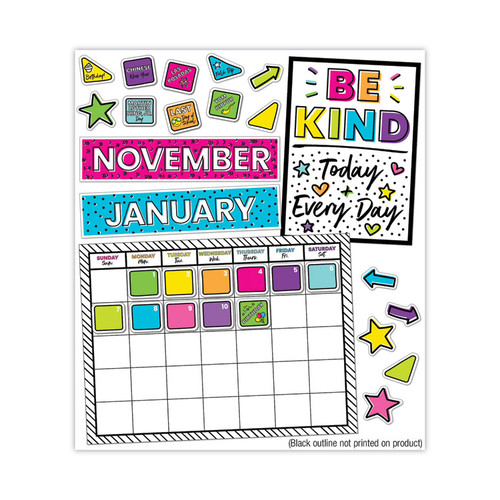Calendar Bulletin Board Set, Kind Vibes, 129 Pieces [SKU: CDP110522]