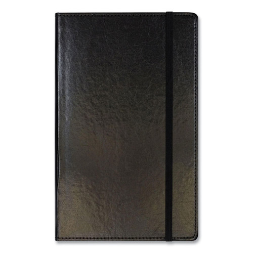 Bonded Leather Journal, 1 Subject, Narrow Rule, Black Cover, 8.25 x 5, 240 Sheets [SKU: CGBMJ54791]
