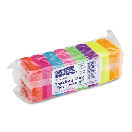 Modeling Clay Assortment, 27.5 g of Each Color, Assorted Neon, 220 g [SKU: CKC4091]