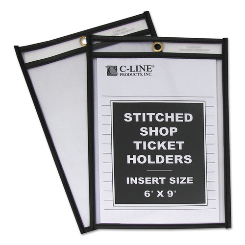 Shop Ticket Holders, Stitched, Both Sides Clear, 50 Sheets, 6 x 9, 25/Box [SKU: CLI46069]
