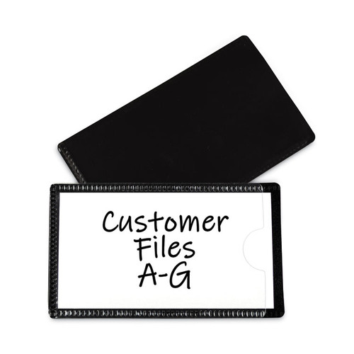 Slap-Stick Magnetic Label Holders, Side Load, 4.25 x 2.5, Black, 10/Pack [SKU: CLI87700]