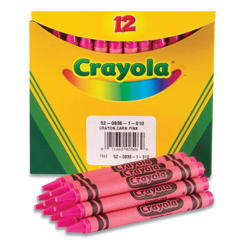 Bulk Crayons, Carnation Pink, 12/Box [SKU: CYO520836010]