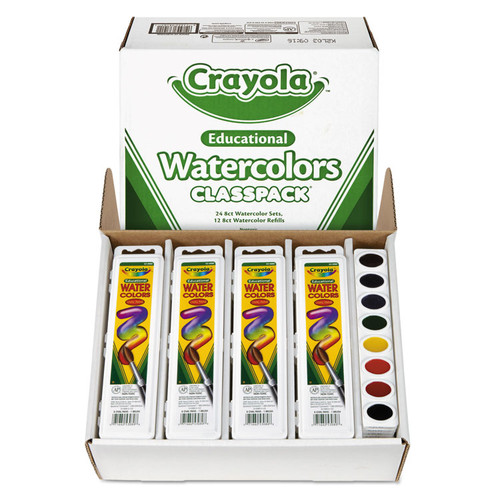 Watercolors, 8 Assorted Colors, Palette Tray, 36/Carton [SKU: CYO538101]