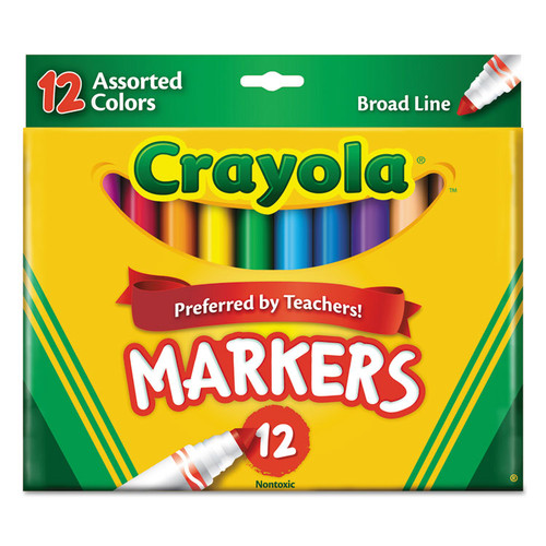 Non-Washable Marker, Broad Bullet Tip, Assorted Classic Colors, Dozen [SKU: CYO587712]