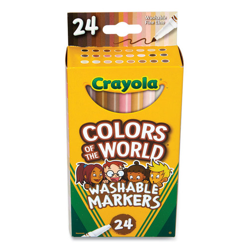 Colors of the World Washable Markers, Fine Bullet Tip, Assorted Colors, 24/Pack [SKU: CYO587810]