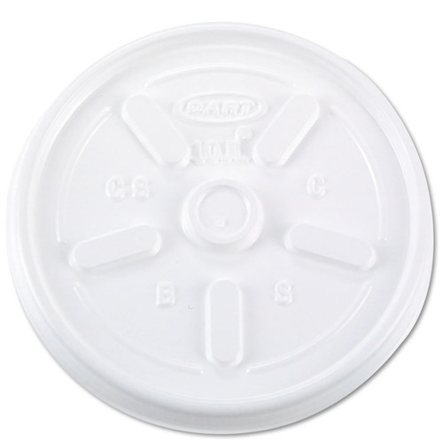 Vented Plastic Hot Cup Lids, 10 oz Cups, White, 1,000/Carton [SKU: DCC10JL]