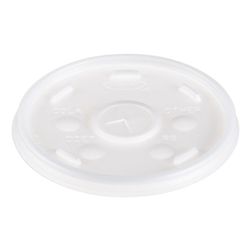 Plastic Lids, Fits 12 oz to 24 oz Hot/Cold Foam Cups, Straw-Slot Lid, White, 100/Pack, 10 Packs/Carton [SKU: DCC16SL]