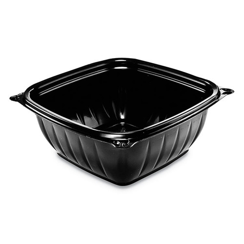 PresentaBowls Pro Black Square Bowls, 12 oz, 5 x 5 x 2, Black, Plastic, 63/Bag, 8 Bags/Carton [SKU: DCCB12SB]