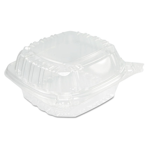 ClearSeal Hinged-Lid Plastic Containers, Sandwich Container, 13.8 oz, 5.4 x 5.3 x 2.6, Clear, Plastic, 500/Carton [SKU: DCCC53PST1]