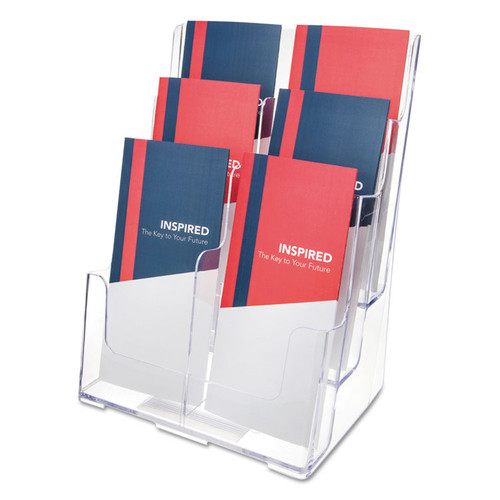 6-Compartment DocuHolder, Leaflet Size, 9.63w x 6.25d x 12.63h, Clear [SKU: DEF77401]