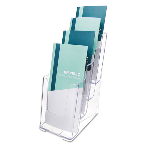 4-Compartment DocuHolder, Leaflet Size, 4.88w x 6.13d x 10h, Clear [SKU: DEF77701]