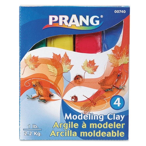 Modeling Clay Assortment, 0.25 lb Each, Blue, Green, Red, Yellow, 1 lb [SKU: DIX00740]