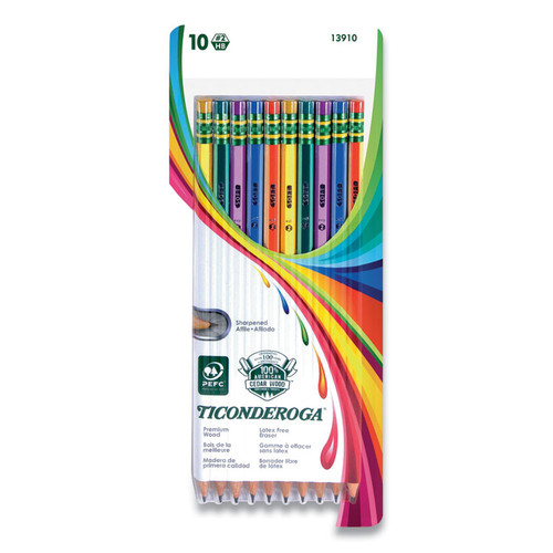 Pencils, HB (#2), Black Lead, Assorted Barrel Colors, 10/Pack [SKU: DIX13910]