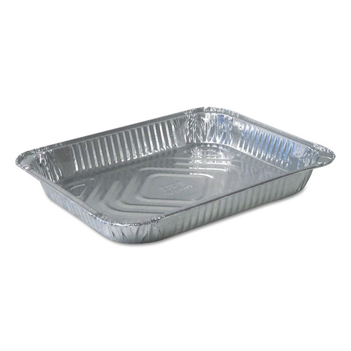 Aluminum Steam Table Pans, Half-Size Shallow79.5 oz., 1.69" Deep, 10.38 x 12.75, 100/Carton [SKU: DPK4300100]