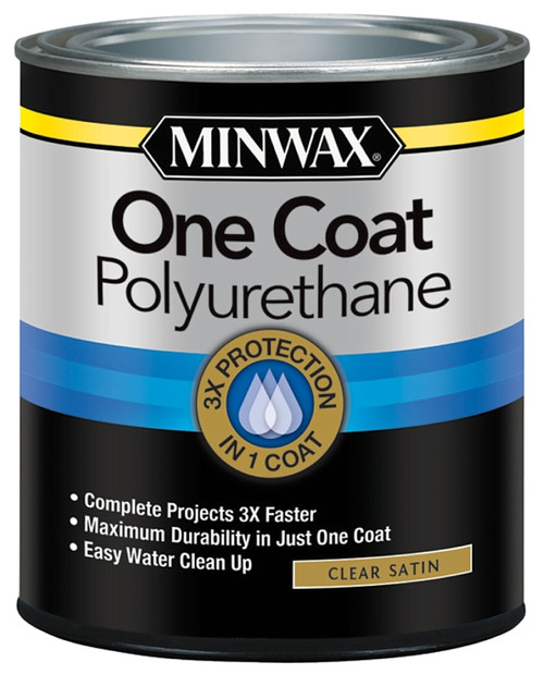 Minwax 356050000 Polyurethane, Satin, Liquid, Clear, 1 qt [SKU: ORG7229578]