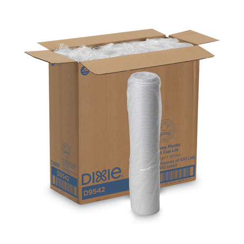 Dome Drink-Thru Lids, Fits 10 oz to 16 oz Paper Hot Cups, White, 1,000/Carton [SKU: DXED9542]