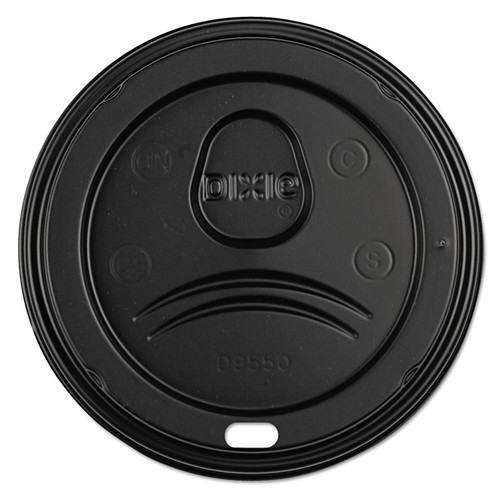 Sip-Through Dome Hot Drink Lids, Fits 20 oz to 24 oz Cups, Black, 100/Pack, 10 Packs/Carton [SKU: DXED9550B]