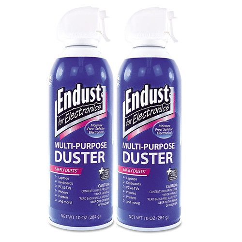 Compressed Air Duster for Electronics, 10 oz Can, 2/Pack [SKU: END11407]