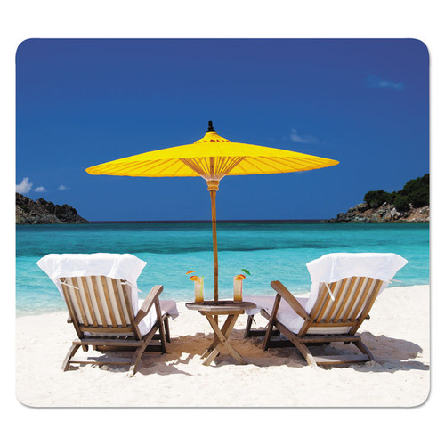 Recycled Mouse Pad, 9 x 8, Caribbean Beach Design [SKU: FEL5916301]