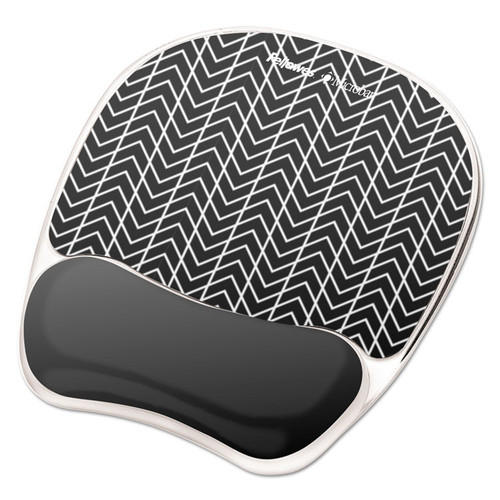 Photo Gel Mouse Pad with Wrist Rest with Microban Protection, 7.87 x 9.25, Chevron Design [SKU: FEL9549901]