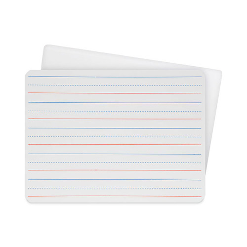 Two-Sided Red and Blue Ruled Dry Erase Board, 12 x 9, Ruled White Front, Unruled White Back, 12/Pack [SKU: FLP10134]