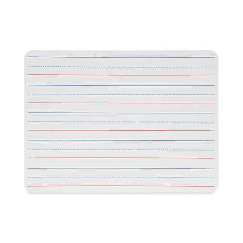 Magnetic Two-Sided Red and Blue Ruled Dry Erase Board, 12 x 9, Ruled White Front, Unruled White Back, 12/Pack [SKU: FLP10176]