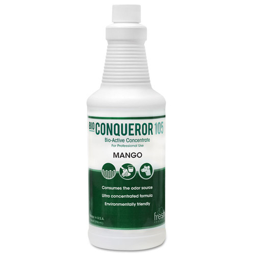 Bio Conqueror 105 Enzymatic Odor Counteractant Concentrate, Mango, 32 oz Bottle, 12/Carton [SKU: FRS1232BWBMG]