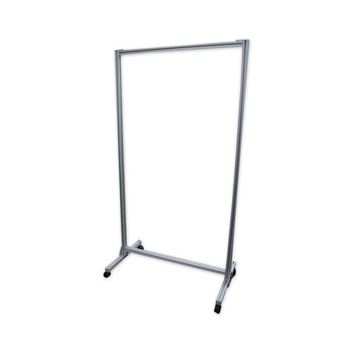 Acrylic Mobile Divider, 38.5" x 23.75" x 74.19", Acrylic; Aluminum, Clear [SKU: GHECMD7438A]