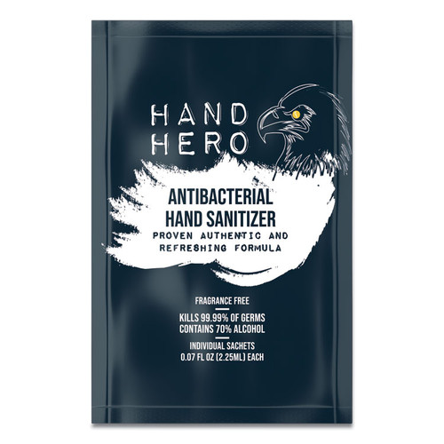 Antibacterial Sachet Gel Hand Sanitizer, 0.07 oz, Unscented, 50/Box [SKU: GN1H17011BX]