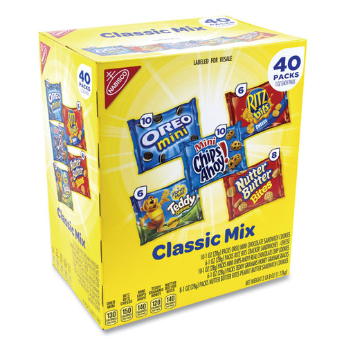 Cookie and Cracker Classic Mix, Assorted Flavors, 1 oz Pack, 40 Packs/Box, Delivered in 1-4 Business Days [SKU: GRR22000086]