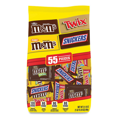 Chocolate Favorites Fun Size Candy Bar Variety Mix, 31.18 oz Bag, 55 Pieces, Delivered in 1-4 Business Days [SKU: GRR22500033]