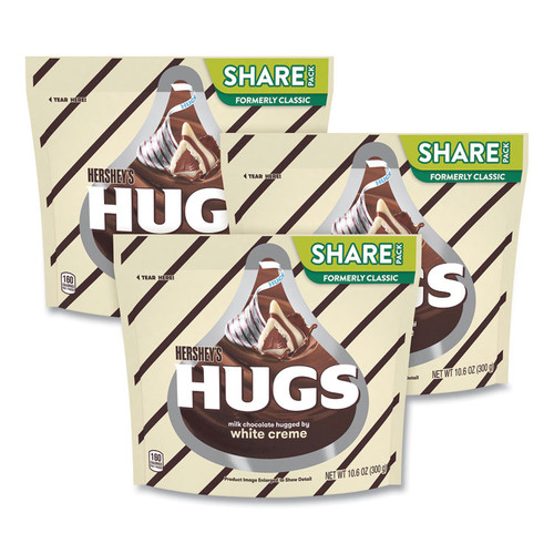 HUGS Candy, Milk Chocolate with White Creme, 1.6 oz Bag, 3 Bags/Pack, Delivered in 1-4 Business Days [SKU: GRR24600404]